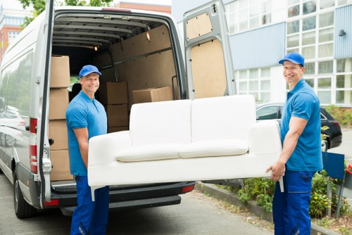 Removal van in Kennington with items being sorted for reuse and recycling