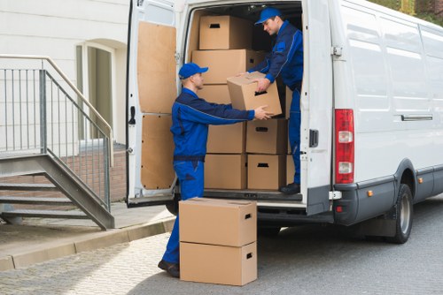 Removal van outside a Kennington flat with careful loading