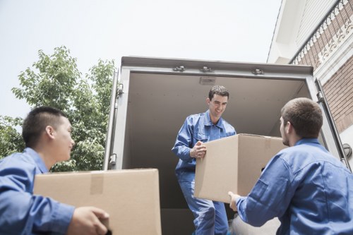 Student belongings prepared for transport and storage in South London