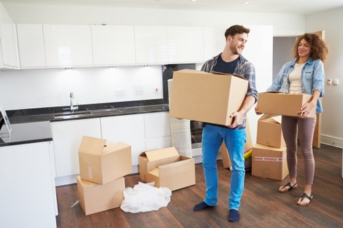 Loading a van for a local flat removal in Kennington