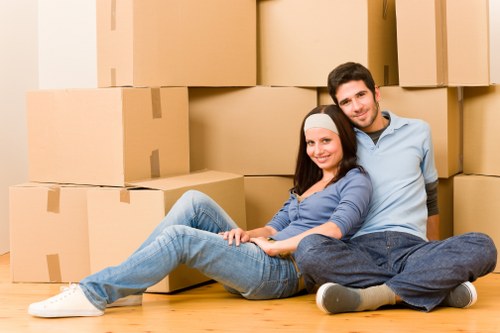 Unpacking boxes and setting up a new home in Kennington