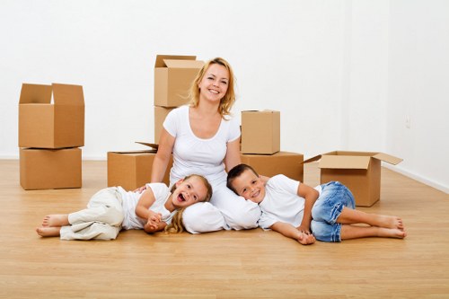 Removal van loading household items for a Kennington relocation