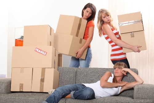 Organised packing boxes and materials prepared for a local relocation