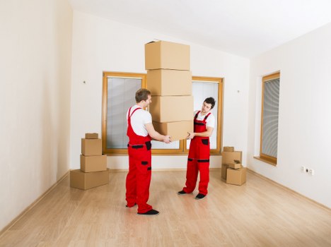 Packed household items and furniture arranged for a Kennington relocation